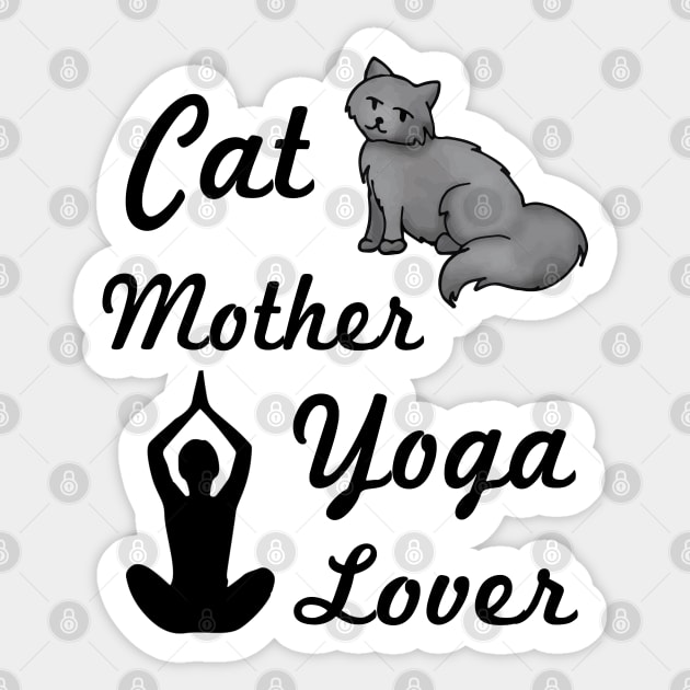 Cat Mother Yoga Lover Sticker by julieerindesigns